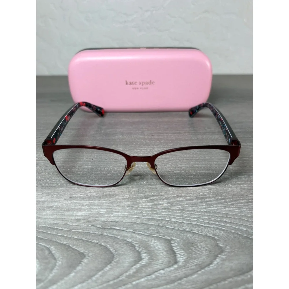 Kate Spade New York Diandra Eyeglasses Burgundy Floral‎ Print Women Frames